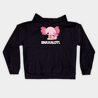 Snaxalotl Funny Axolotl Pizza Cute Axolotl Kids Hoodie